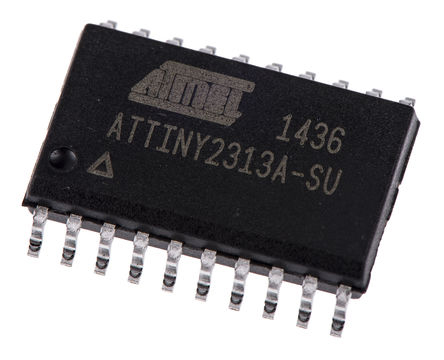 Microchip ATTINY2313A-SU, 8 bit AVR, ATTINY2313A Microcontroller, 20 MHz, 2kB FLASH, 20-Pin SOIC