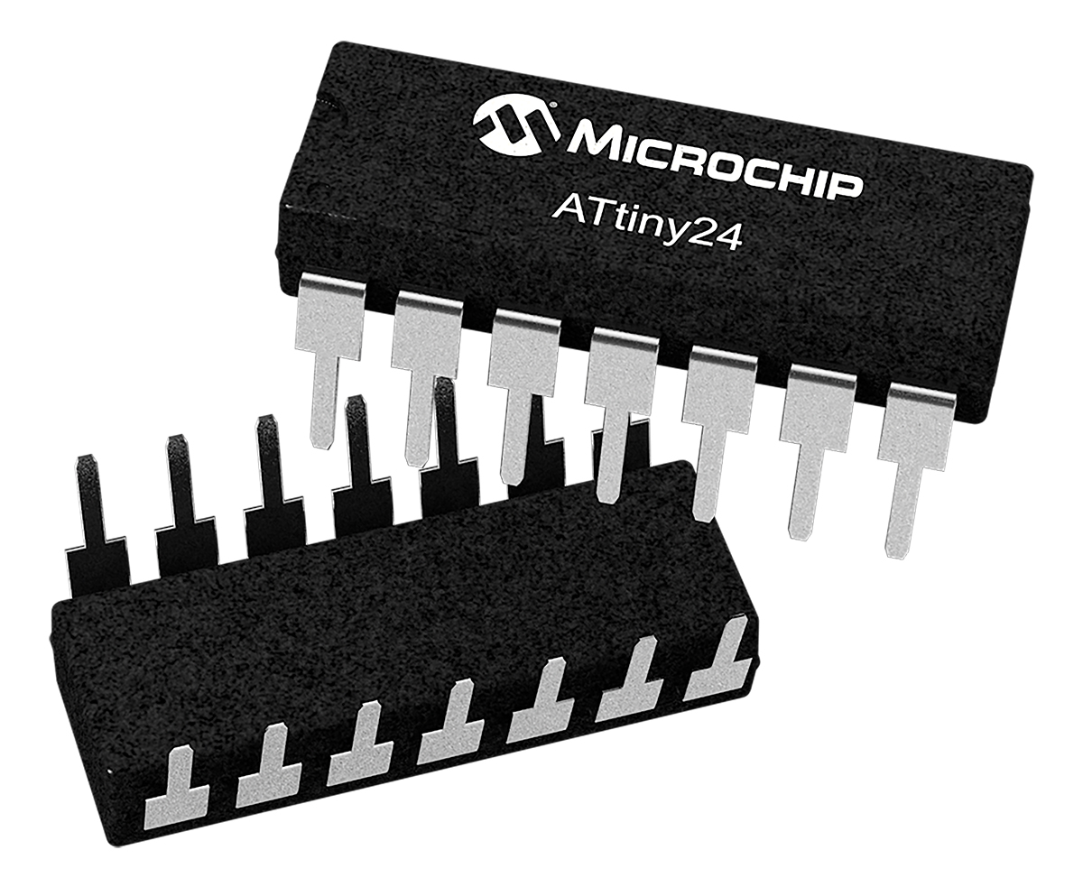 Microchip ATTINY24A-SSF, 8 bit AVR, tinyAVR Microcontroller, 20 MHz, 2kB FLASH, 14-Pin SOIC