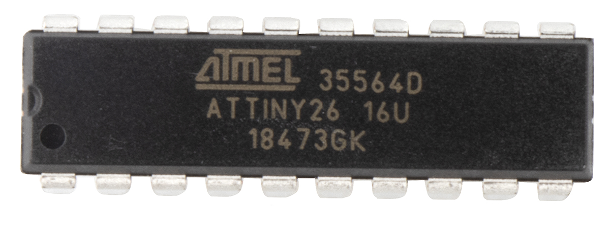 attiny26-16pu Microchip ATTINY26-16PU, 8 bit AVR, ATTINY26 Microcontroller, 16 MHz, 2kB FLASH, 20-Pin PDIP