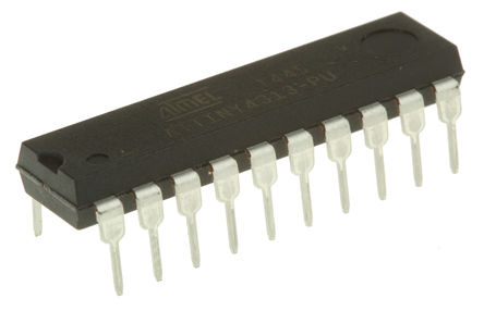 Microchip ATTINY4313-PU, 8 bit AVR, ATTINY4313 Microcontroller, 20 MHz, 4kB FLASH, 20-Pin PDIP