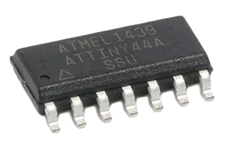 Microchip ATTINY44A-SSU, 8 bit AVR, tinyAVR Microcontroller, 20 MHz, 4kB FLASH, 14-Pin SOIC