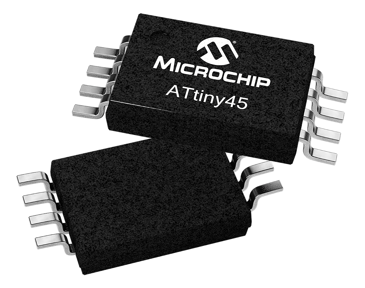 Microchip ATTINY45-20XU, 8 bit AVR, ATTINY45 Microcontroller, 20 MHz, 4kB FLASH, 8-Pin TSSOP