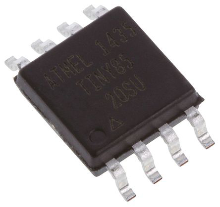 Microchip ATTINY85-20SU, 8 bit AVR, ATTINY85 Microcontroller, 20 MHz, 8kB FLASH, 8-Pin SOIC