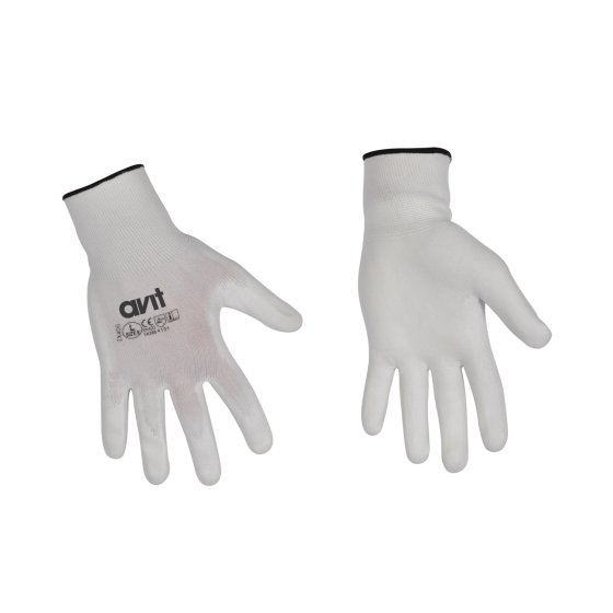 Avit AVIT White Nylon Glove, Size 10, Polyurethane Coating