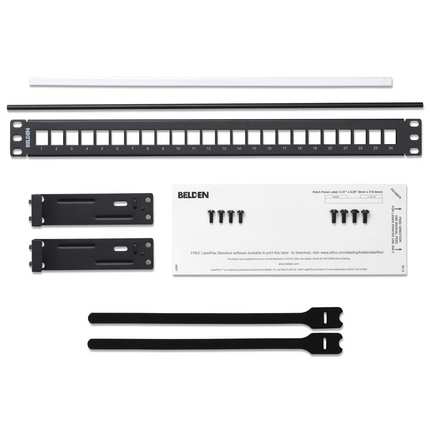 Belden KeyConnect Series Cat5e, Cat6 24 Port Keystone Patch Panel 1 U Black