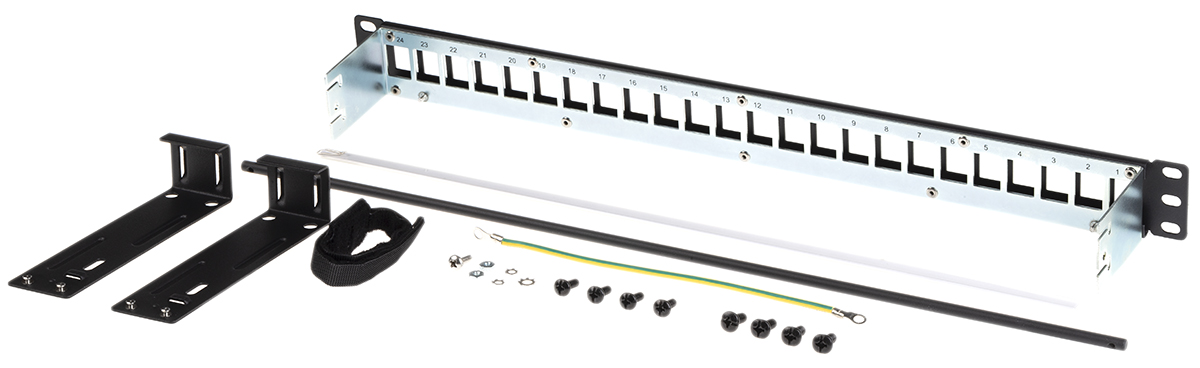 Belden KeyConnect Series Cat6, Cat5e 24 Port Keystone Patch Panel Shielded 1 U Black
