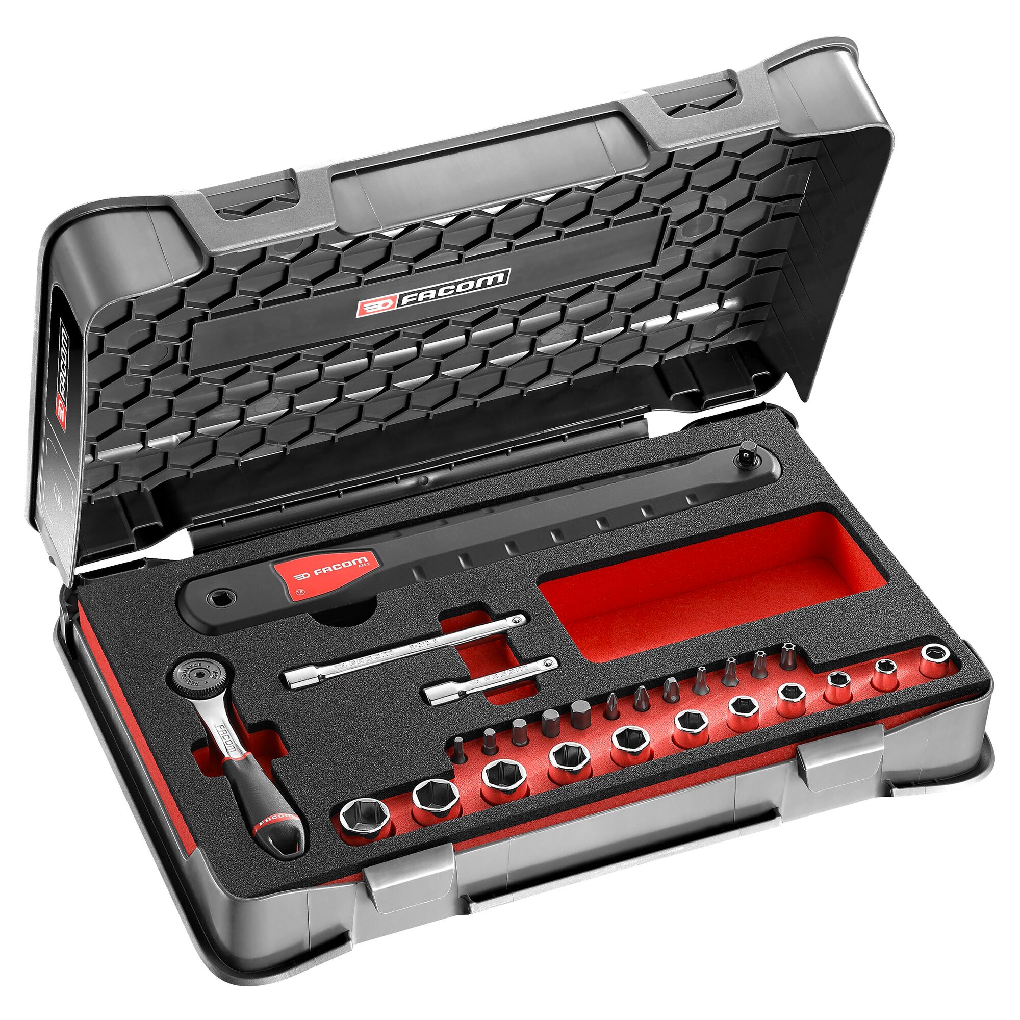 Facom 27-Piece 1/4 in 6 Point Extension Wrench & Socket Set