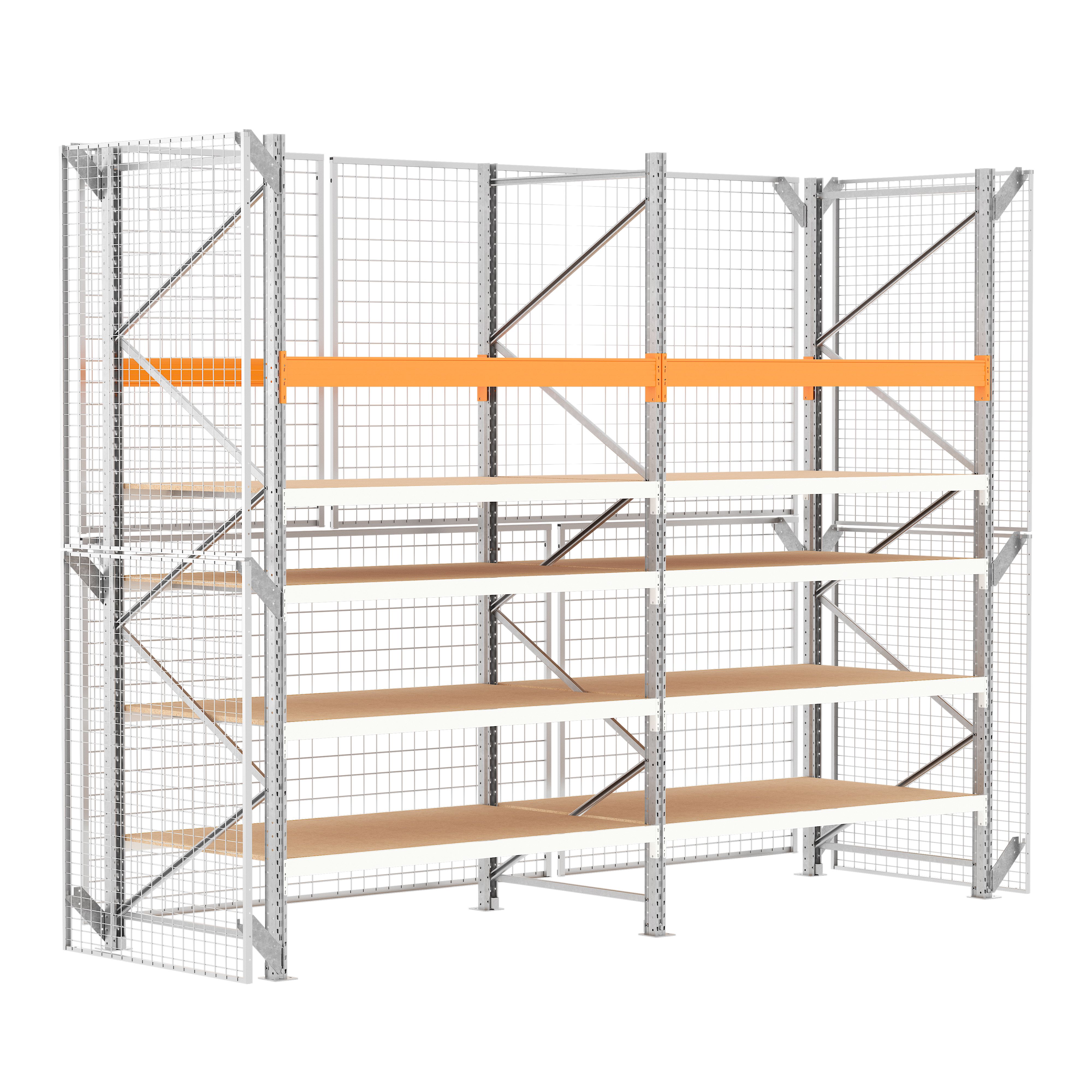 Manorga Galvanised Sheet Steel Shelving System, 8 m, 1100 mm, 1000 kg Load