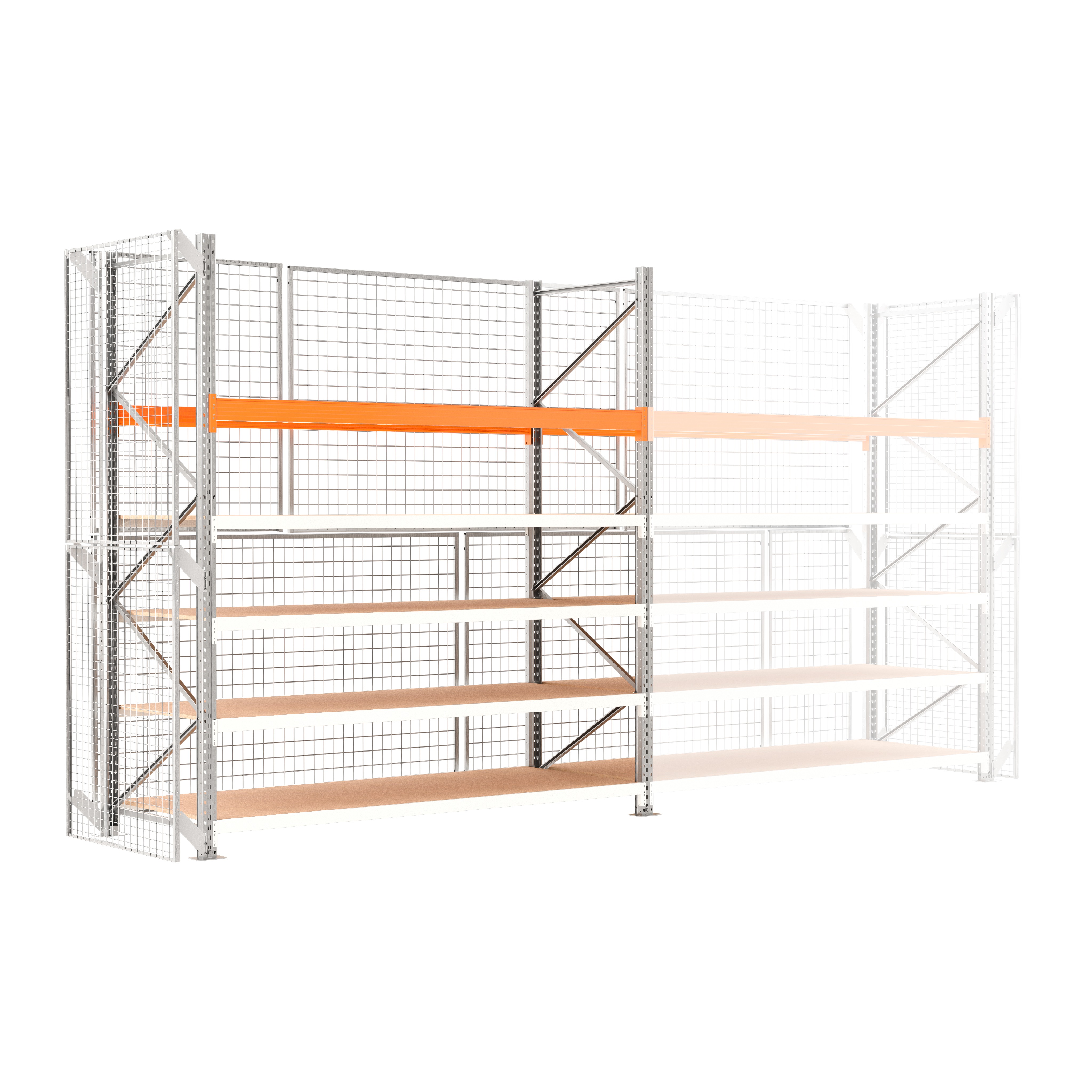 Manorga Galvanised Sheet Steel Shelving System, 3000 mm x 3000mm, 1100 mm, 1000 kg Load