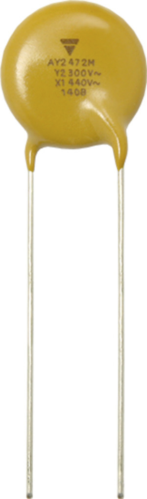 Vishay Single Layer Ceramic Capacitor 10 nF 300V ac ±20 % Y5V Dielectric, AY2, Through Hole 125 °C Max Op. Temp.
