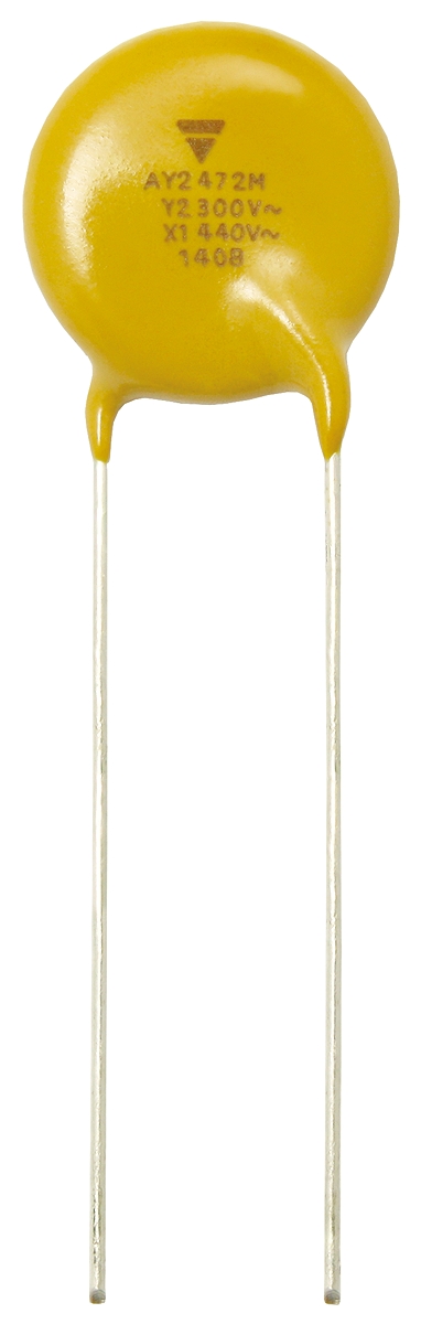 Vishay Single Layer Ceramic Capacitor 330 pF 440V ac ±10 % Y5S Dielectric, AY2, Through Hole 125 °C Max Op. Temp.