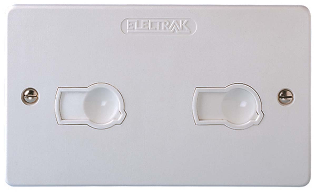 Electrak White 2 Gang Plug Socket, 13A, 2P