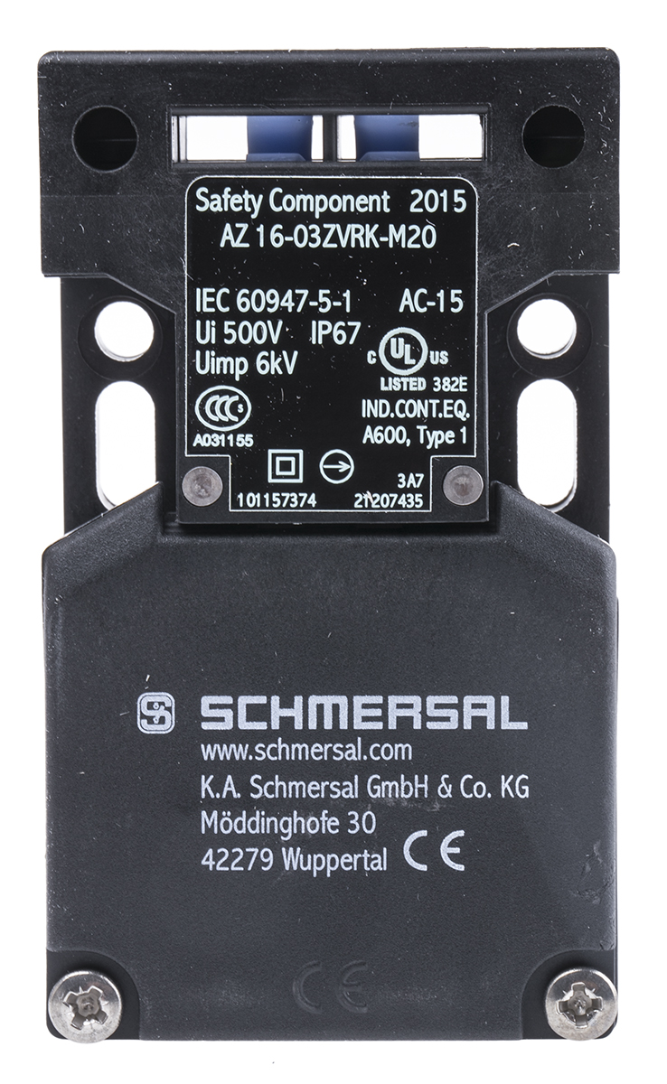 Schmersal AZ16 Safety Interlock Switch, Keyed, Fibreglass Reinforced Thermoplastic, Interlock