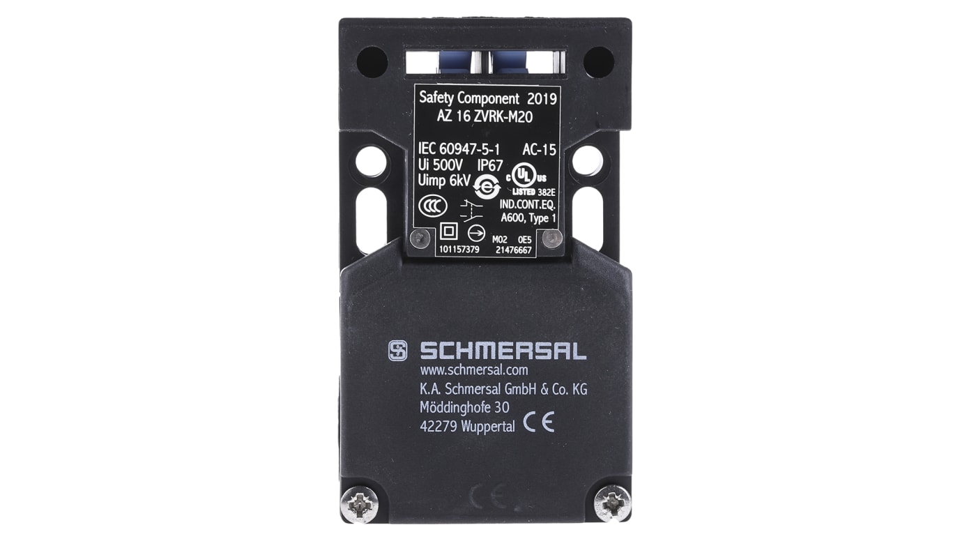 Schmersal AZ16 Safety Interlock Switch, Keyed, Fibreglass Reinforced Thermoplastic, Interlock