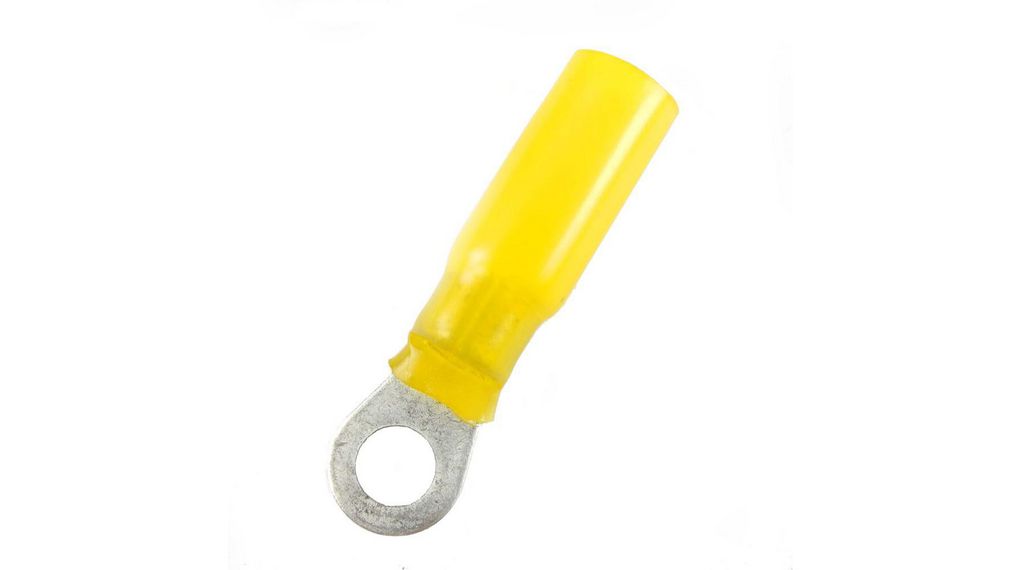 nVent RAYCHEM, KRT Insulated Ring Terminal, M5 Stud Size 22 AWG 10 AWG Wire Size, Yellow