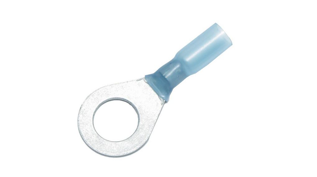 nVent RAYCHEM, KRT Insulated Ring Terminal, M10 Stud Size 22 AWG 10 AWG Wire Size, Blue