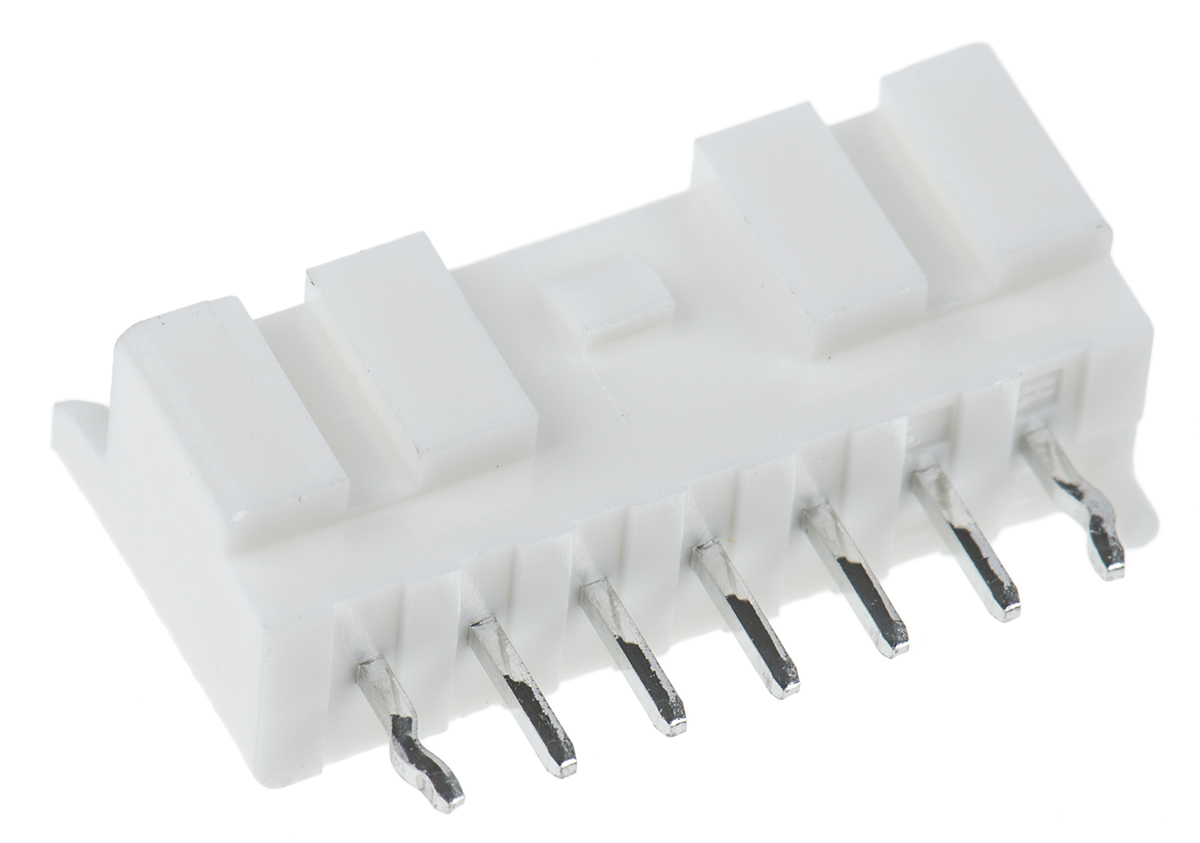 JST PA Series Straight Through Hole PCB Header, 7 Contact(s), 2 mm Pitch, 1 Row, Shrouded