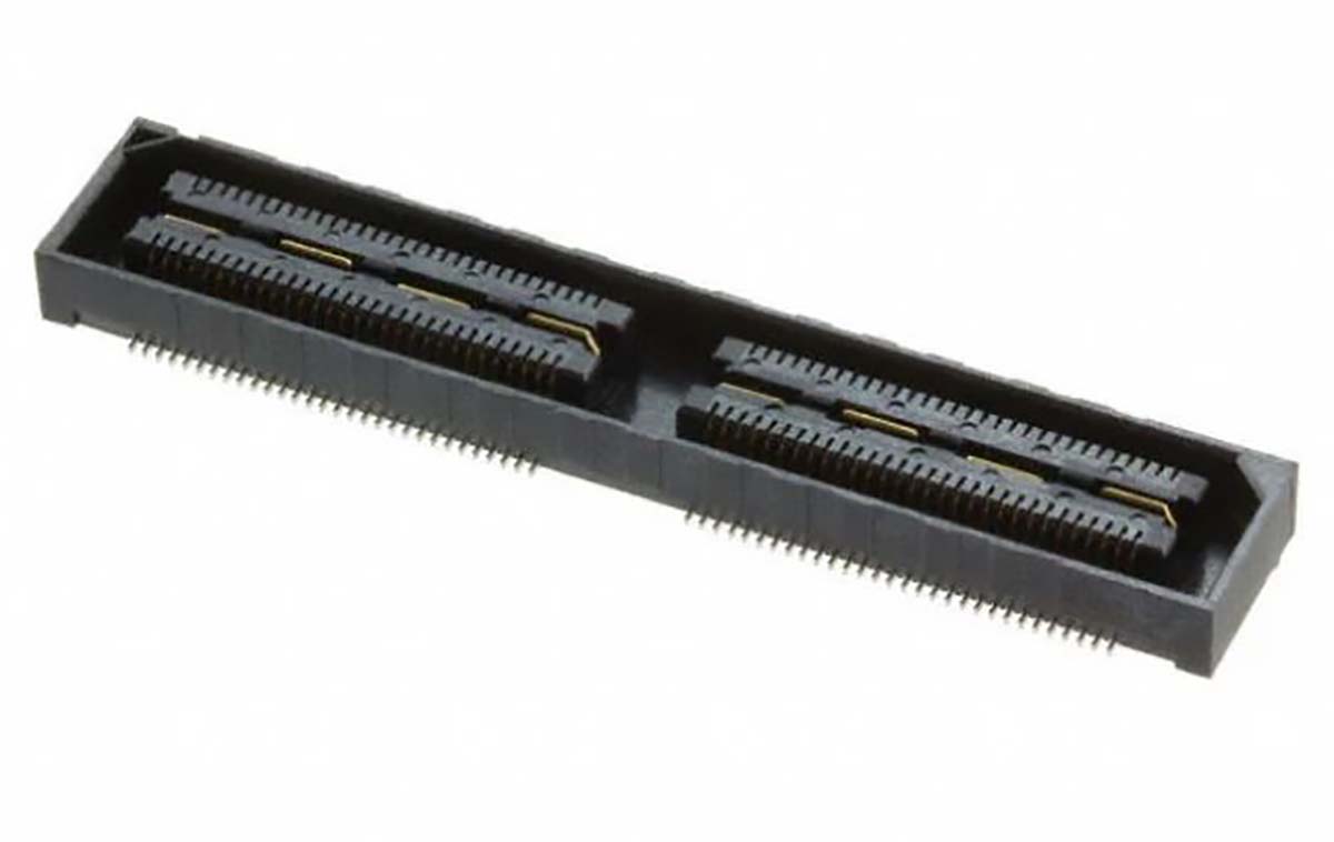 Samtec QSH-RA Series Right Angle Through Hole Mount PCB Socket, 120-Contact, 2-Row, 0.55mm Pitch, Solder Termination