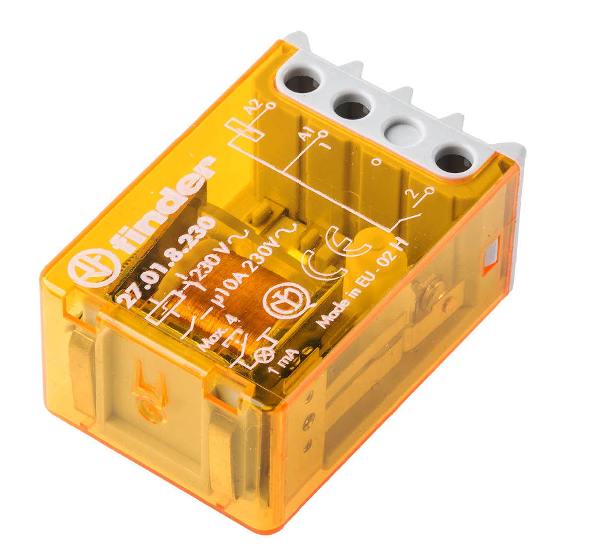 Finder Panel Mount Power Relay, 230V ac Coil, 10mA Switching Current, SPST-NO