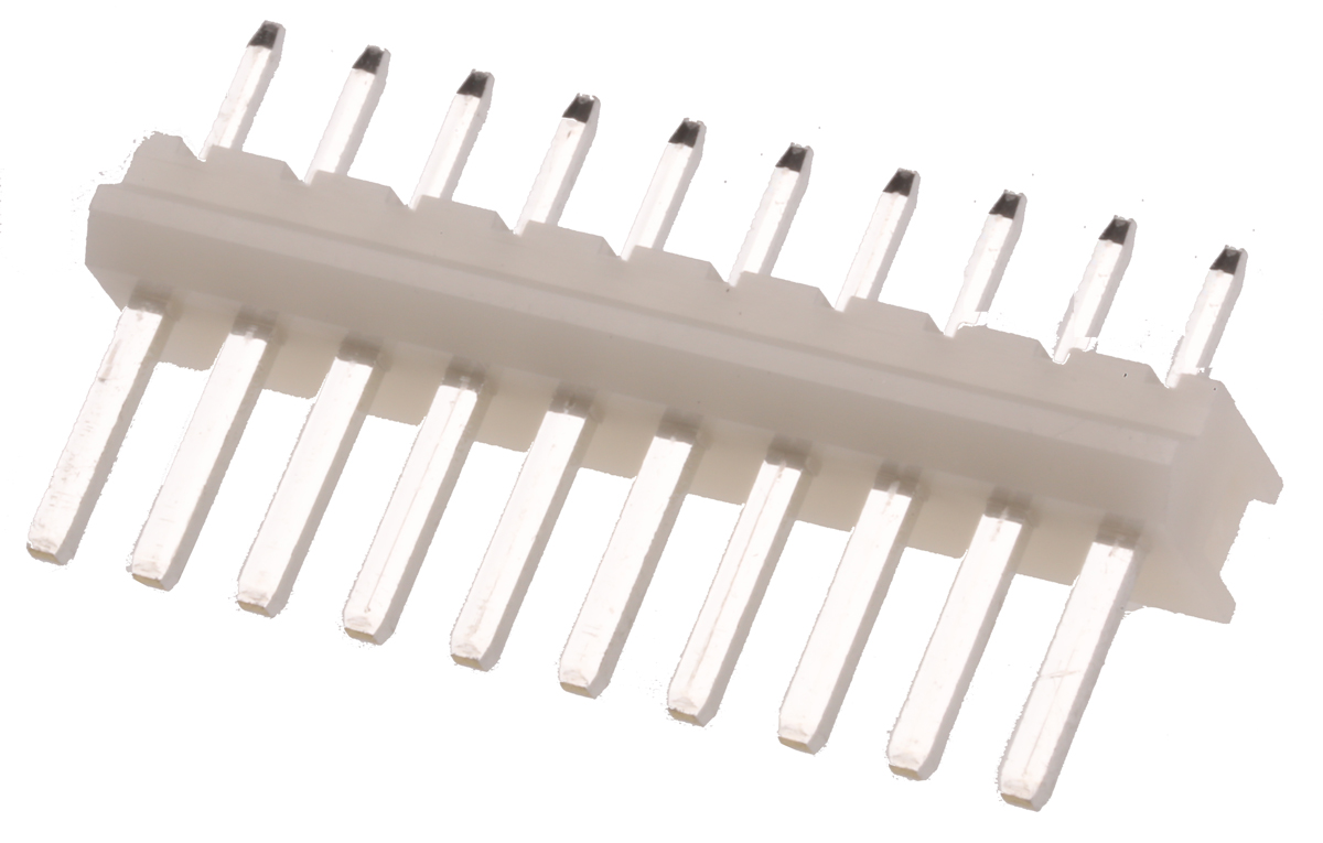 JST NH Series Straight Through Hole Pin Header, 10 Contact(s), 2.5 mm Pitch, 1 Row, Unshrouded