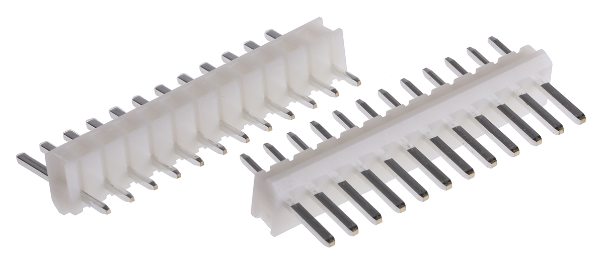 JST NH Series Straight Through Hole Pin Header, 12 Contact(s), 2.5 mm Pitch, 1 Row, Unshrouded