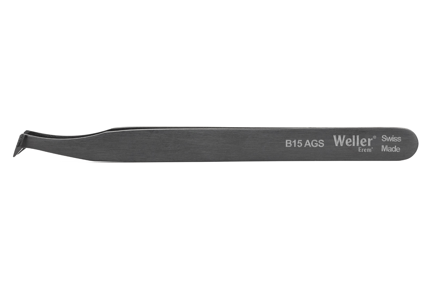 b15ags Erem 115in Carbon Steel Oblique ESD Safe Tweezer