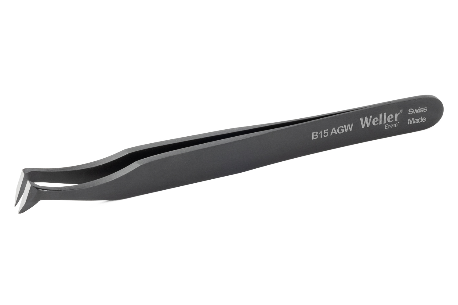 Erem 115mm Carbon Steel Oblique ESD Safe Tweezer