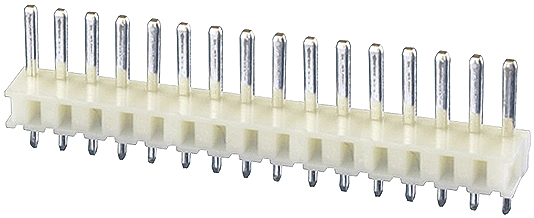 JST NH Series Straight Through Hole Pin Header, 16 Contact(s), 2.5 mm Pitch, 1 Row, Unshrouded