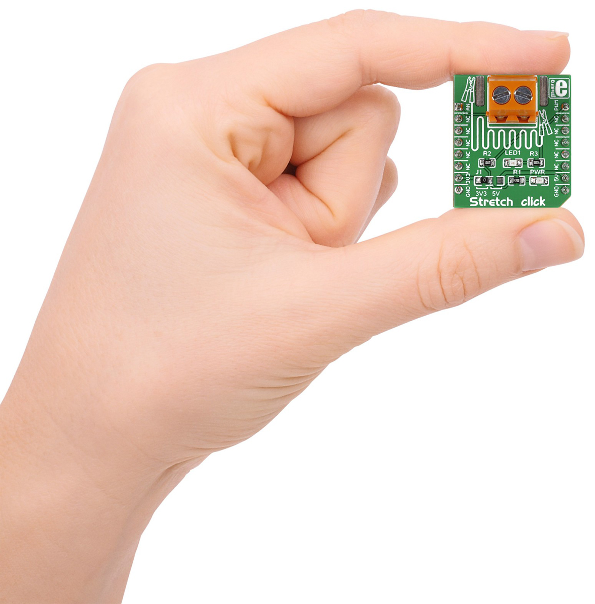 mikroe-2064 MikroElektronika Stretch Click mikroBus Click Board for Stretch Force Measurement MIKROE-2064