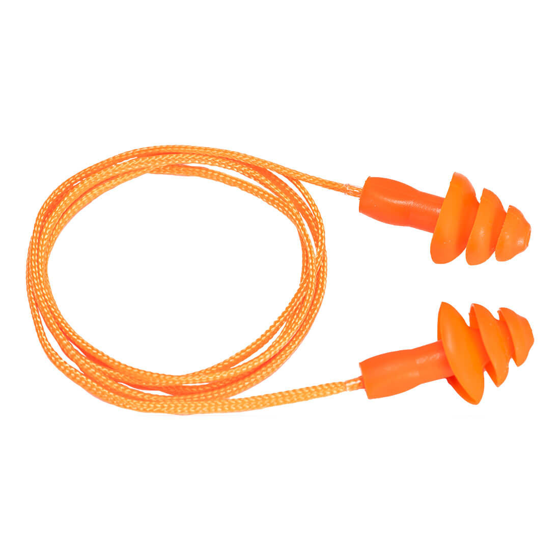 Portwest EP04O Series Orange Reusable Corded Ear Plugs, 50 Pairs