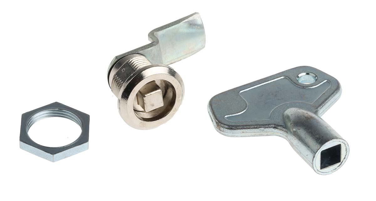 Euro-Locks a Lowe & Fletcher group Company Camlock, 12.8 mm Panel-to-Tongue 16.3 x 14.1 mm, Key Unlock