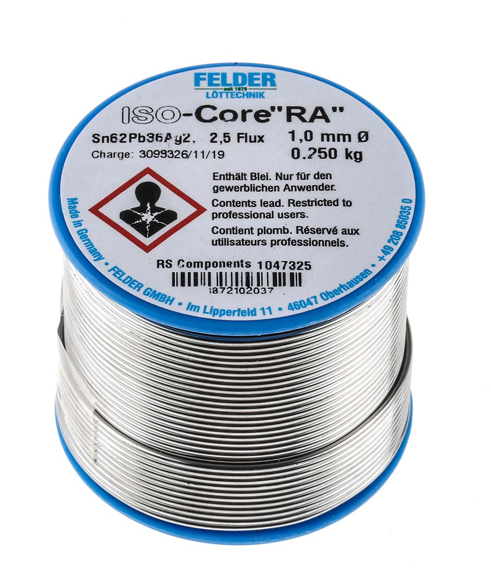 Felder Lottechnik Wire, 1mm Lead solder, 179°C Melting Point