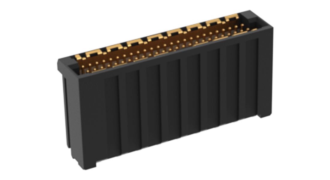 ERNI MicroSpeed Series Right Angle Surface PCB Header, 50 Contact(s), 1 mm Pitch, 2 Row, Shrouded