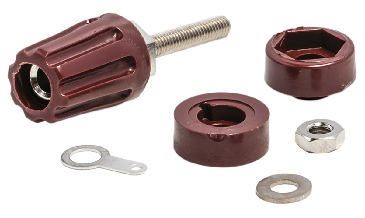 RS PRO 16A, Brown Binding Post With Brass Contacts and Nickel Plated