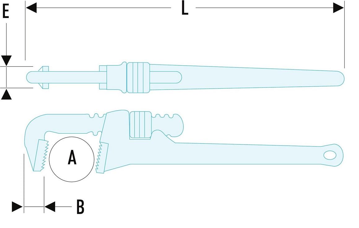 133a36 Facom 133A.36 Pipe Wrench, 900 mm Overall