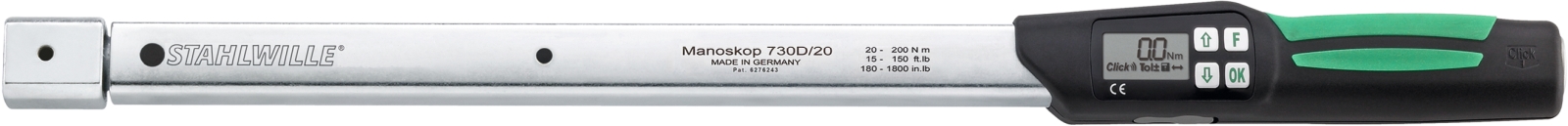 STAHLWILLE 730DII/65 Digital Torque Wrench, 65 → 650Nm, Rectangular Drive, 22 x 28mm Insert