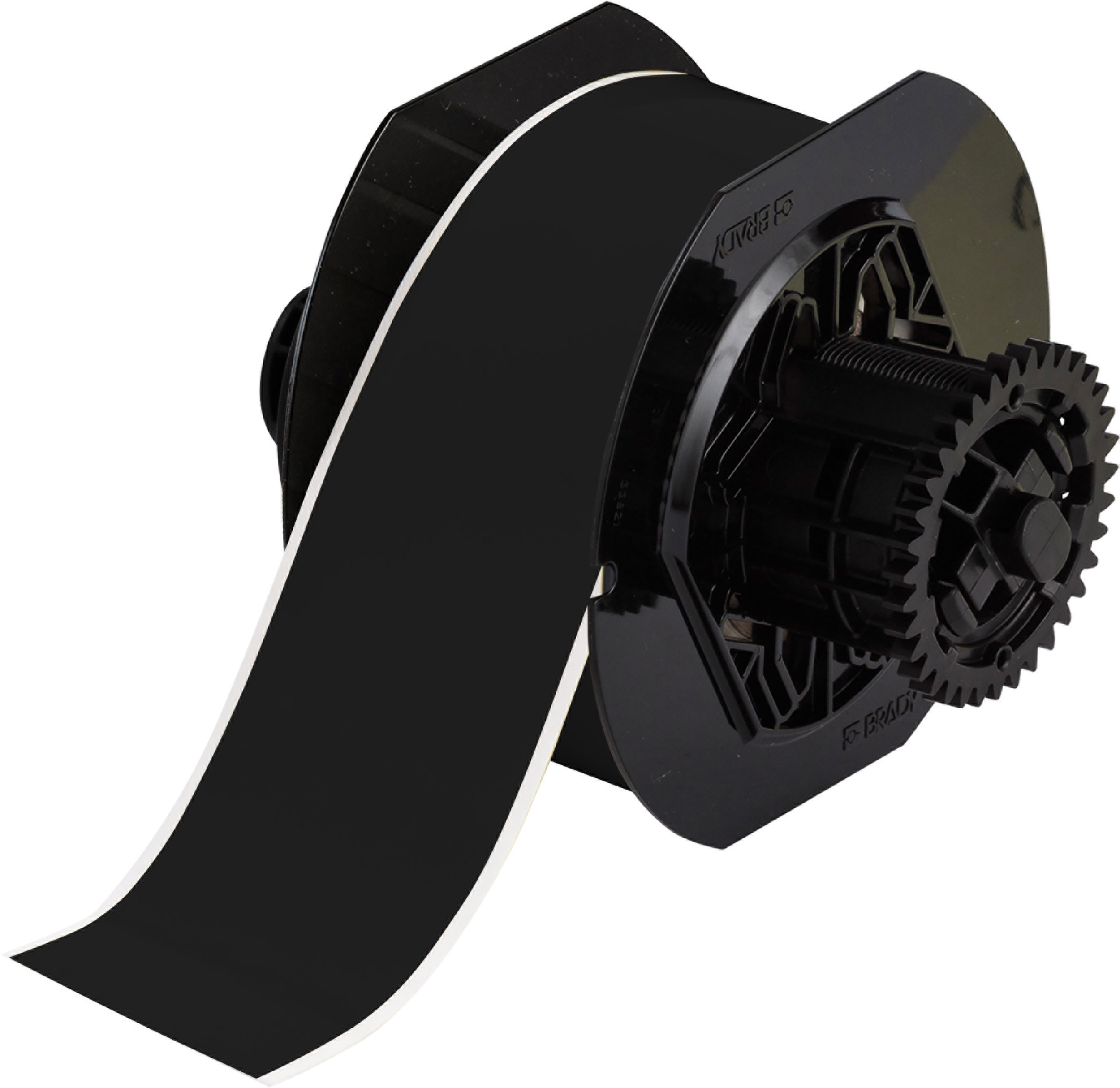 Brady Black Black Print Label Roll, 57 mm Width, 1 Roll Qty, 30.5 m