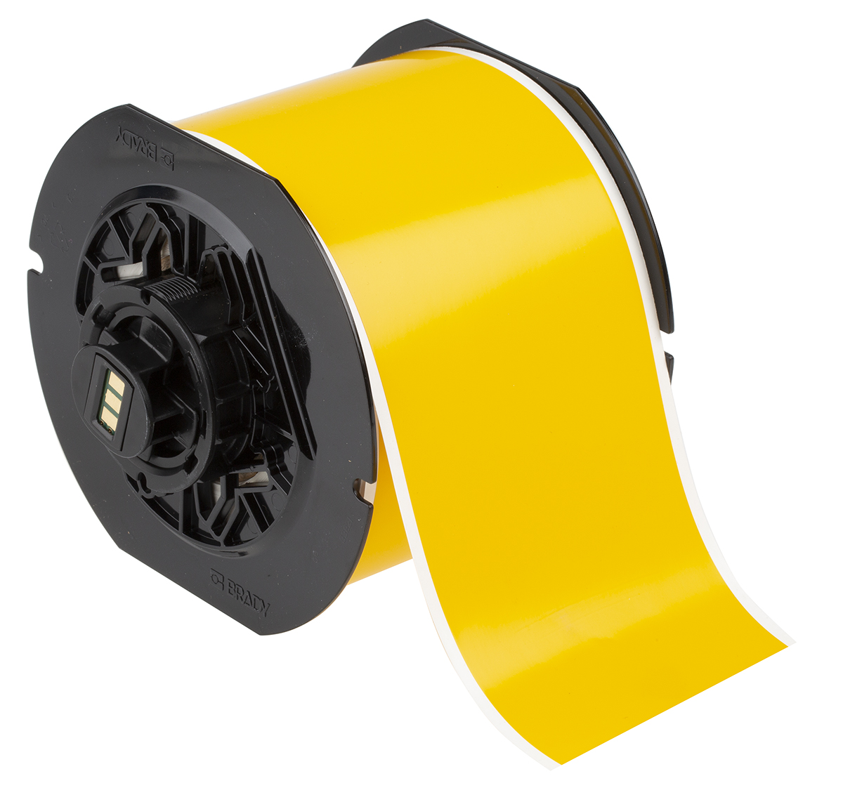 Brady Yellow Yellow Print Label Roll, 75 mm Width, 1 Roll Qty, 30.5 m