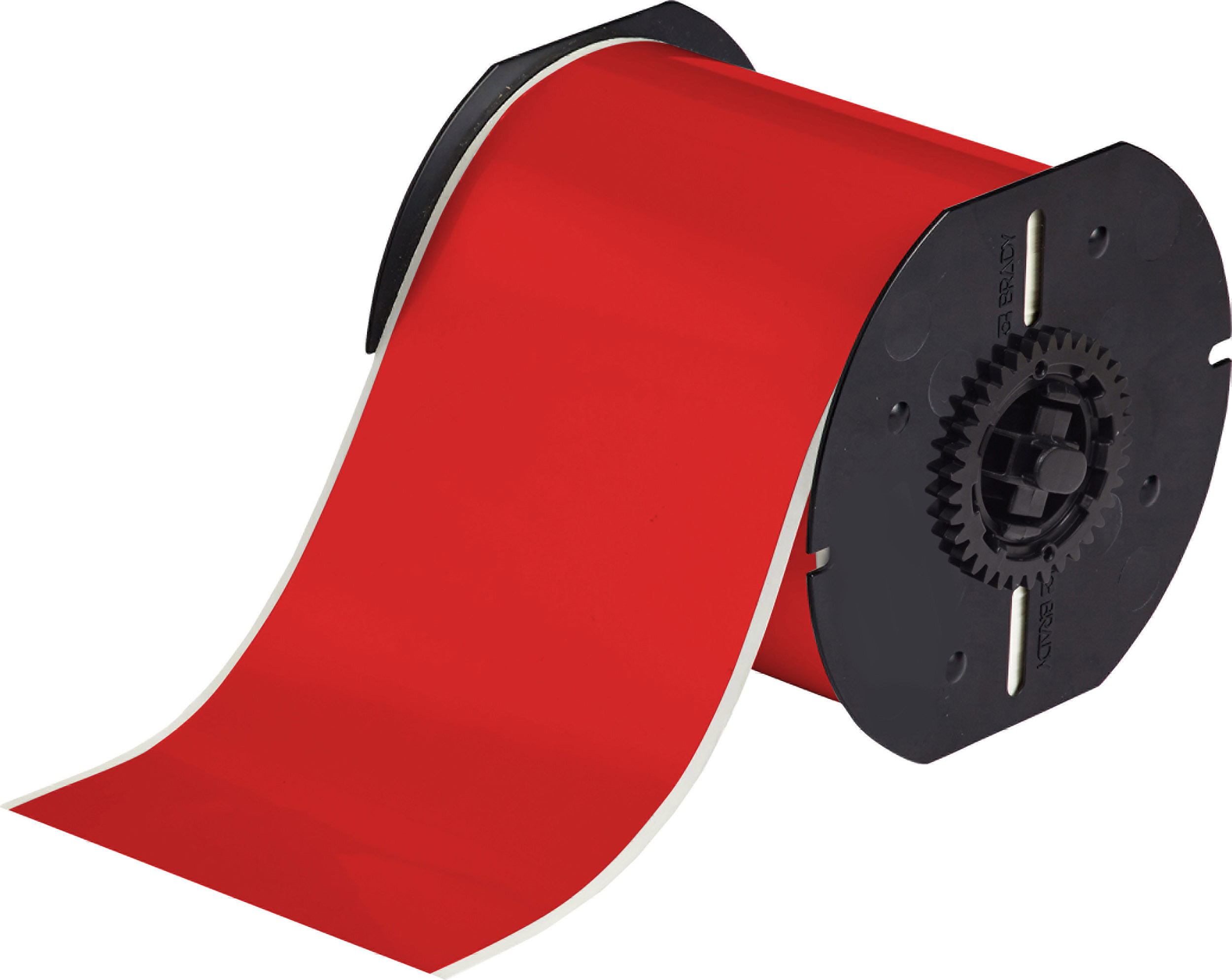 Brady Red Red Print Label Roll, 101.6 mm Width, 1 Roll Qty, 30.5 m