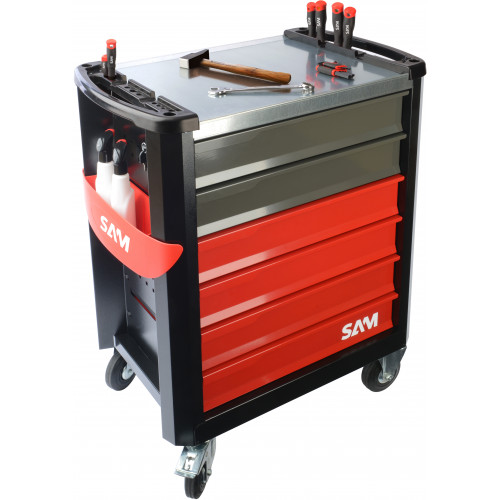 SAM 6 Drawer ABS Wheeled Tool Trolley
