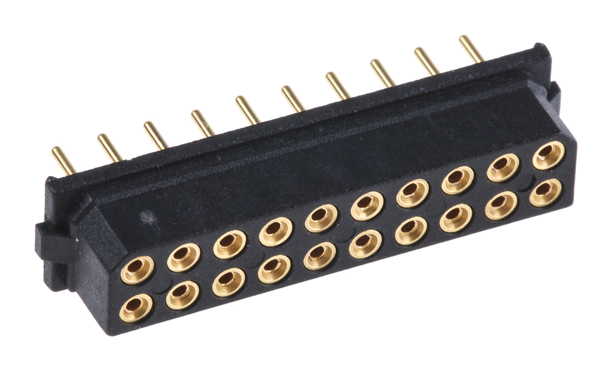 m80-8502045 HARWIN M80 Series Straight Through Hole Mount PCB Socket, 20-Contact, 2-Row, 2mm Pitch, Solder Termination