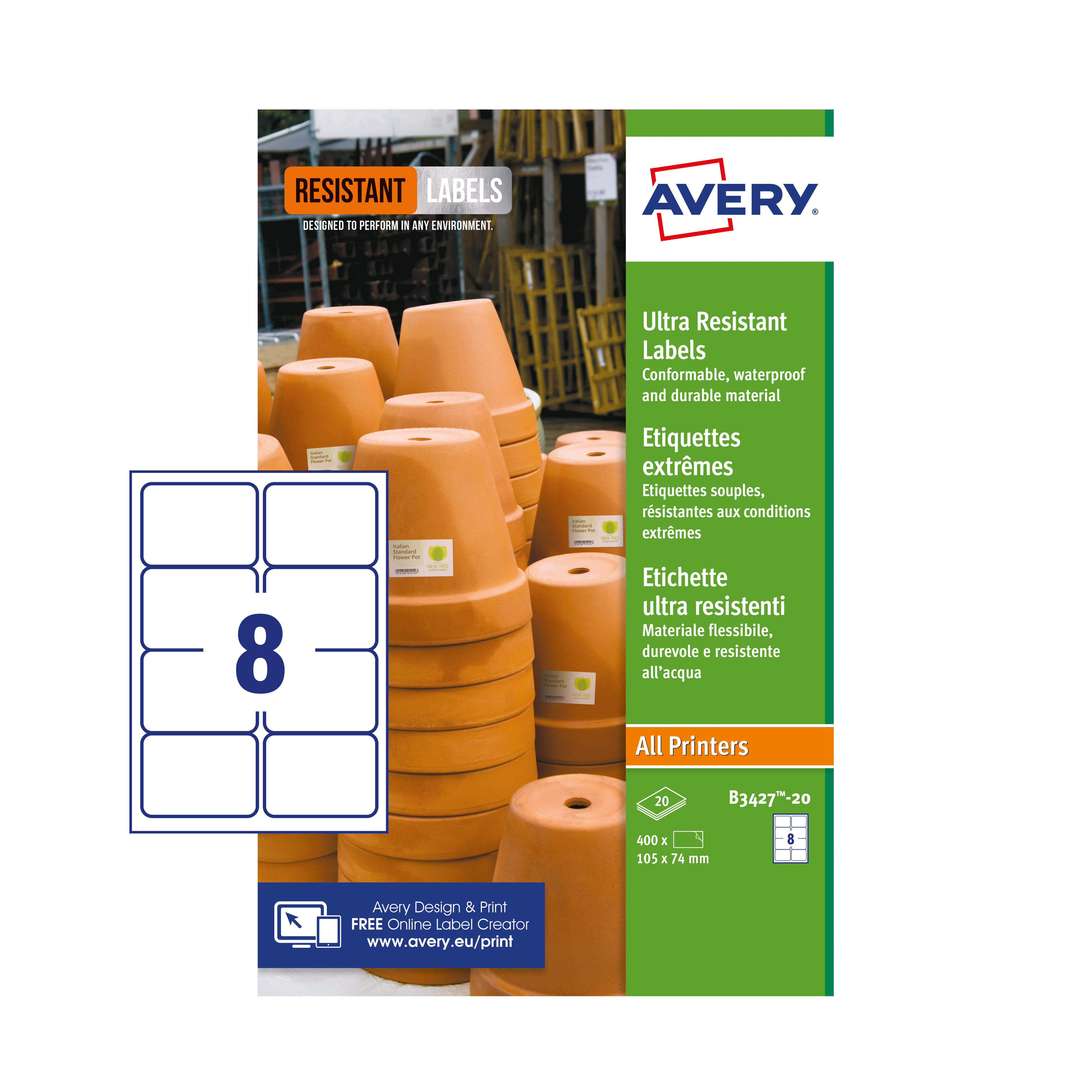 Avery White Printer Safety or Instructional Sign