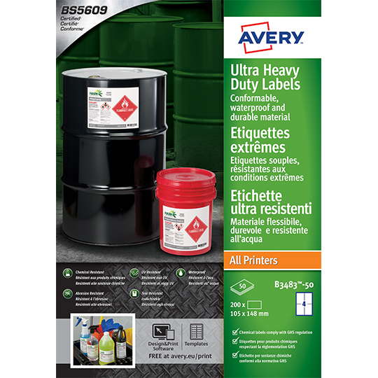 b3483-50 Avery White Printer Label