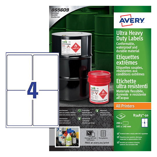b3483-50 Avery White Printer Label