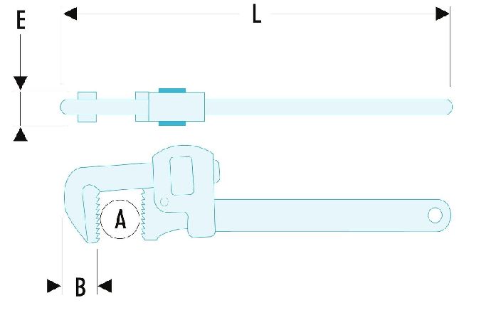 131a18 Facom 131A.18 Pipe Wrench, 450 mm Overall