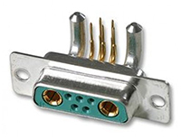 HARTING 2 (Power/Coax), 5 (Signal) Way Right Angle Through Hole D-sub Connector Socket, with Mounting Hole