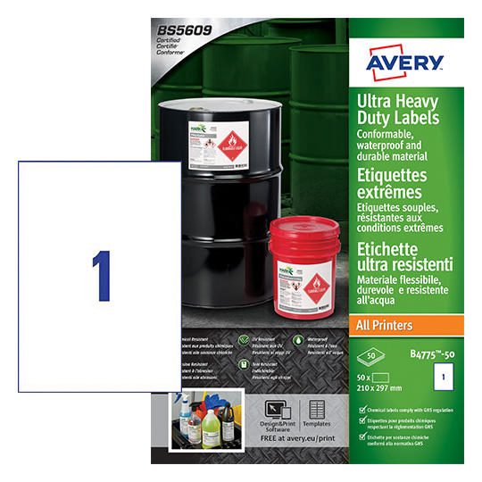 b4775-50 Avery White Printer Label