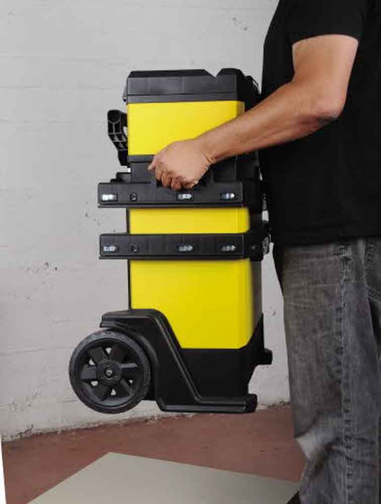 1-95-621 Stanley Rolling Workshop Plastic Tool Box 2 Wheels, 570 x 410 x 570mm