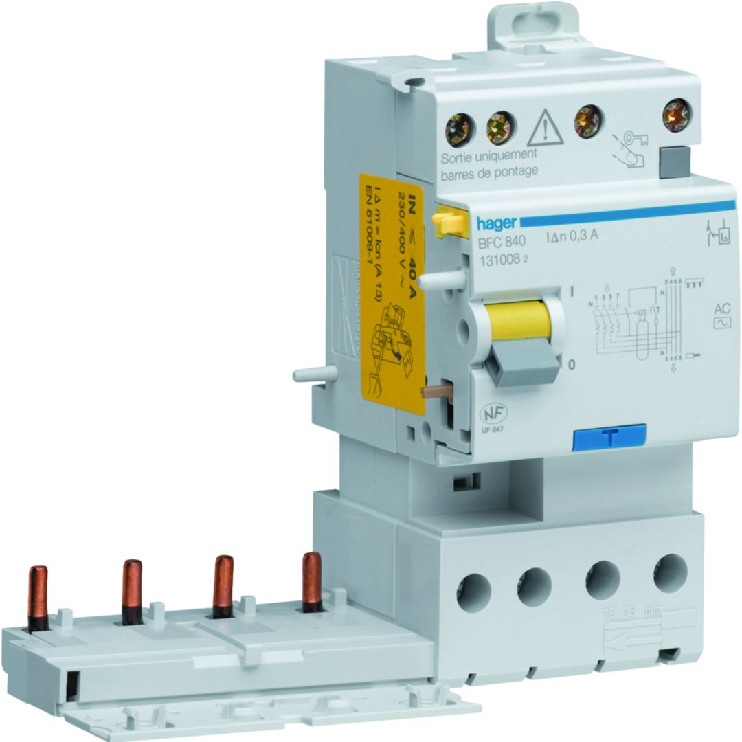 Hager BFH RCCB, 25A, 4 Pole, 300mA, Type A