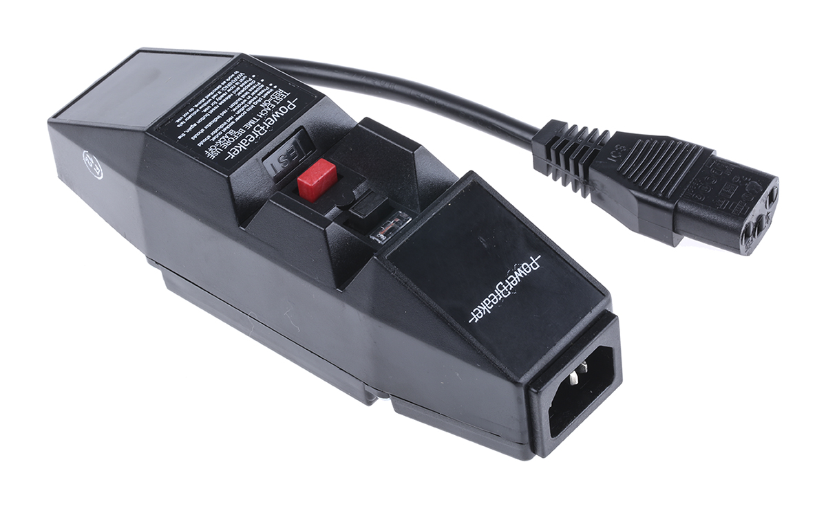 j63-x Powerbreaker J63-X, Inline RCD Adapter Corded, 2-Pole, Tripping Time 40ms, IP40